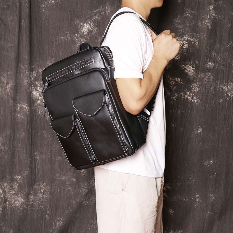 パソコンリュック モダンパソコンレザーバックパック