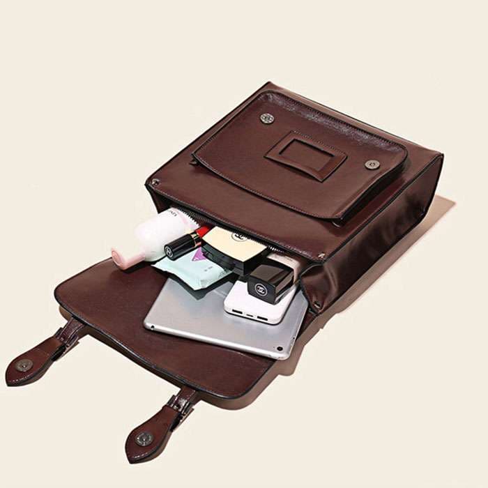 パソコンリュック レトロスタイル 2WAYレザーバックパック