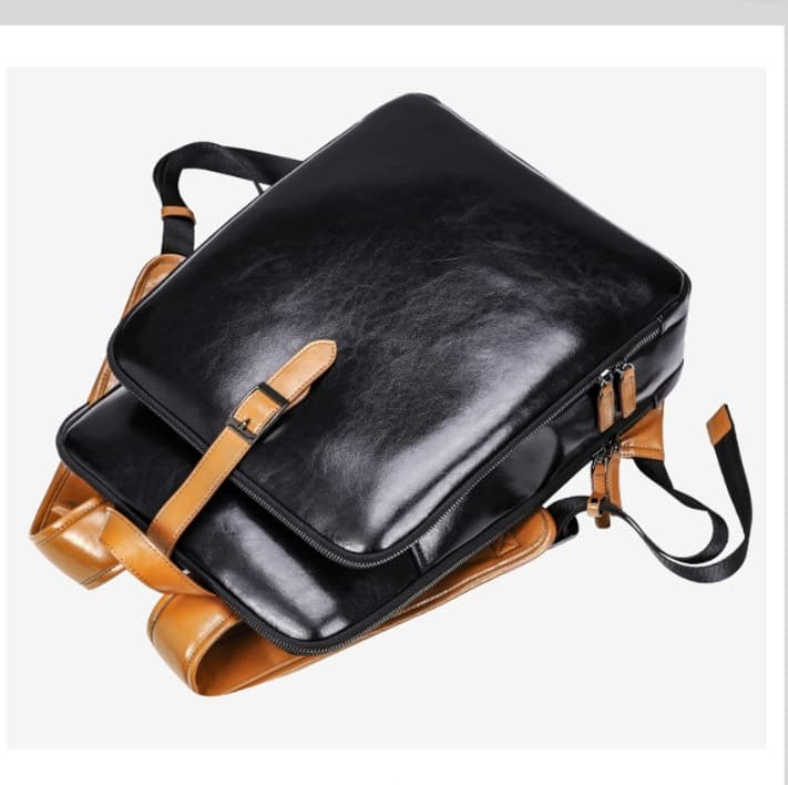 パソコンリュック スタイリッシュレザーバックパック