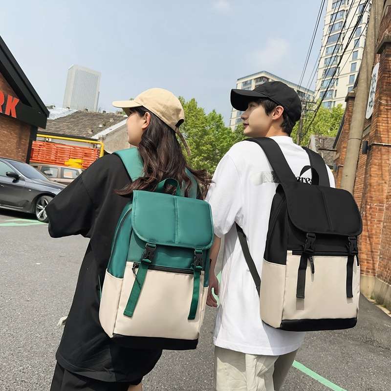 パソコンリュック ツートンカラー ストリートスタイル バックパック