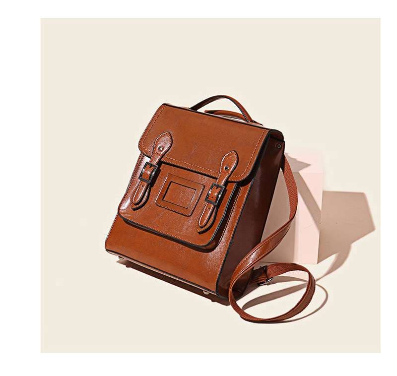 パソコンリュック レトロスタイル 2WAYレザーバックパック