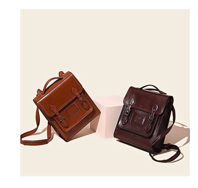 パソコンリュック レトロスタイル 2WAYレザーバックパック