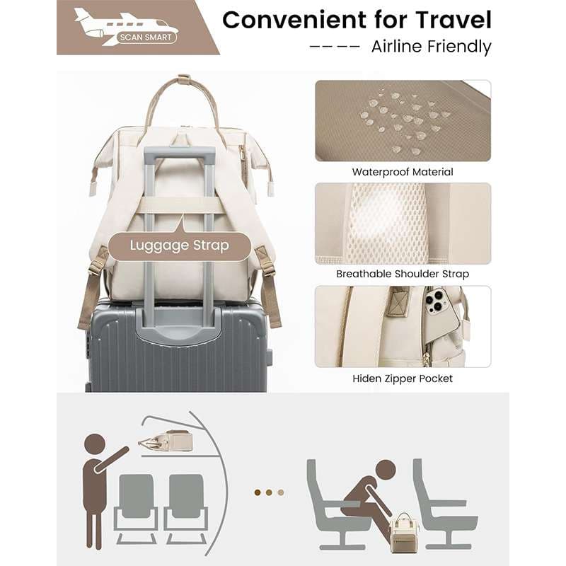 スタイリッシュ多機能USB充電ポート付きレディースパソコンリュック