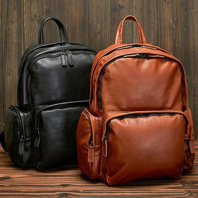 パソコンリュック 上質レザーパソコンバックパック