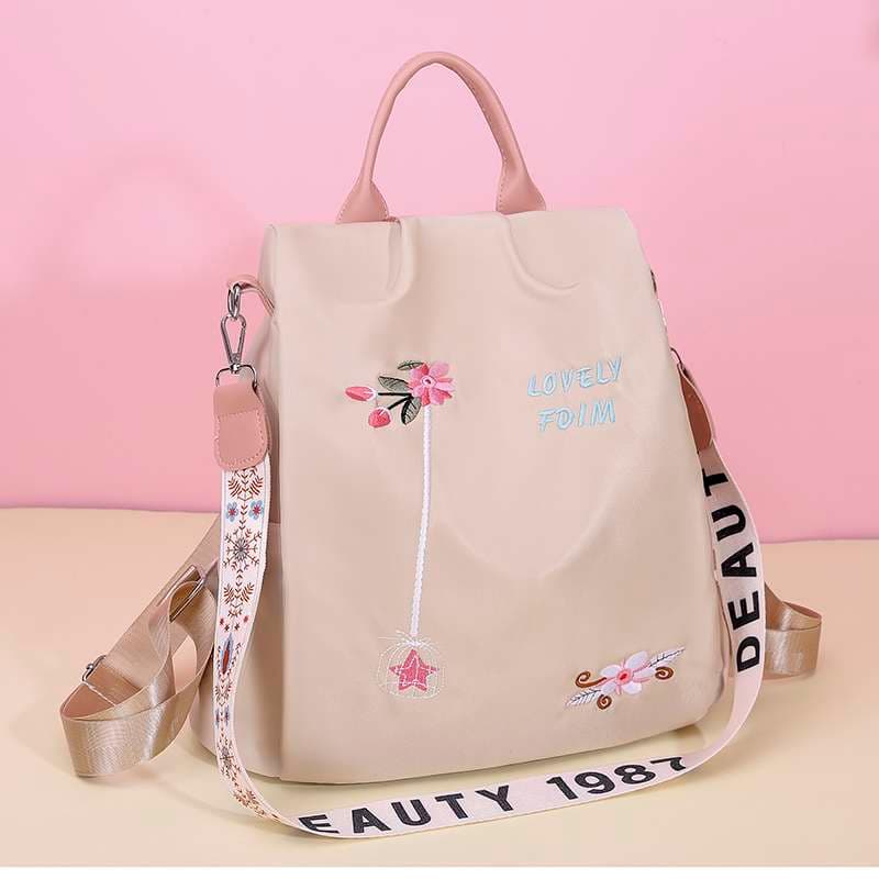 パソコンリュック フローラルモチーフ付き3WAYレディースバックパック